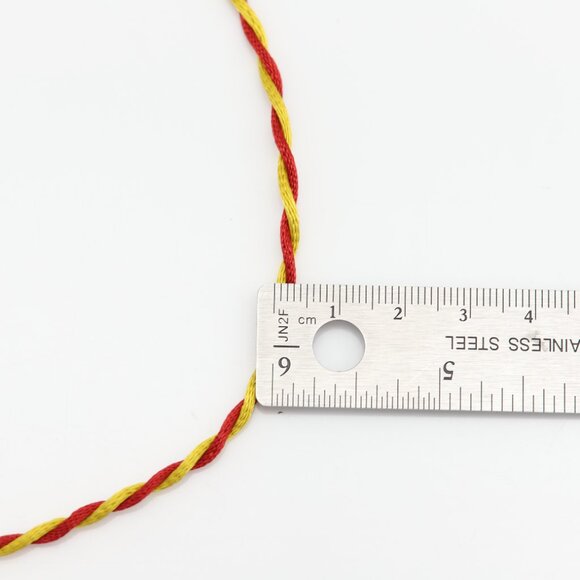 Yellow Red Thread Necklace Choker Adjustable Length Twisted Design Chokers - Picture 4 of 11